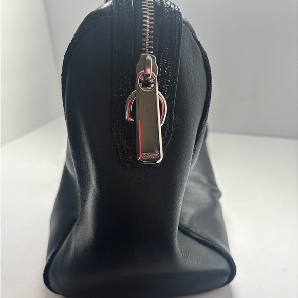 Coach Black Leather Satchel with Silver Hardware - Picture 4 of 8